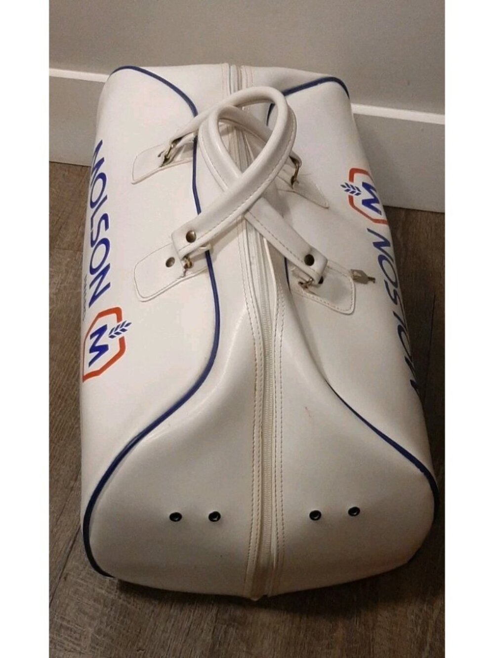 Vtg RARE 80's Molson Vinyl International Travelware Gym Sports Duffle Bag Lock - Picture 6 of 16